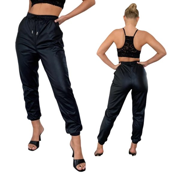 Asos Missguided faux leather sweatpants NWT - Picture 1 of 5